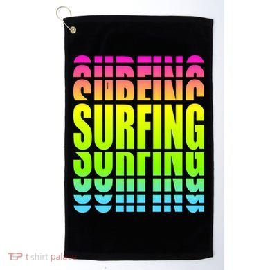 Retro Surfing Neon Golf Towel