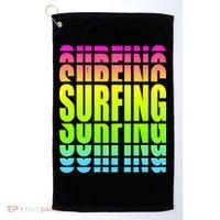 Retro Surfing Neon Golf Towel thumb 0