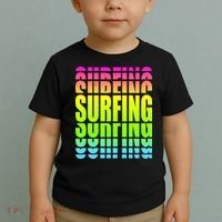 Retro Surfing Neon Toddler T-Shirt thumb 2