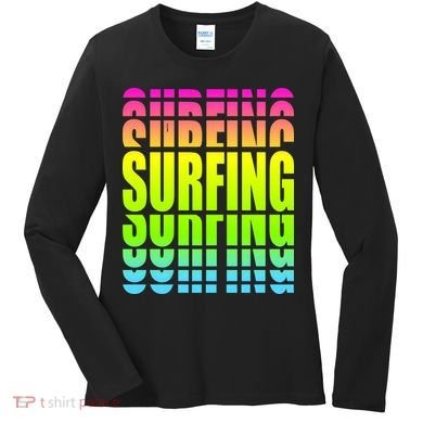 Retro Surfing Neon Women's Long Sleeve Shirt