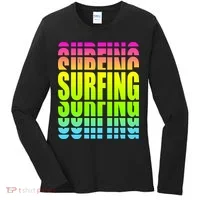 Retro Surfing Neon Women's Long Sleeve Shirt thumb 0