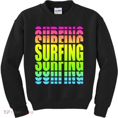 Retro Surfing Neon Kids Sweatshirt