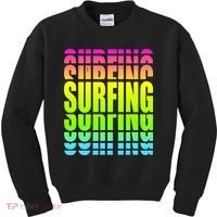 Retro Surfing Neon Kids Sweatshirt thumb 0