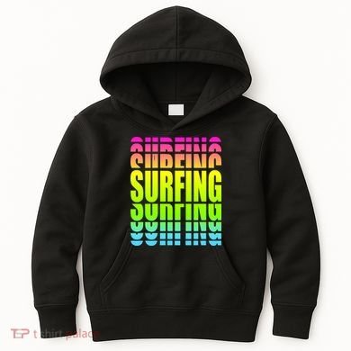 Retro Surfing Neon Kids Hoodie