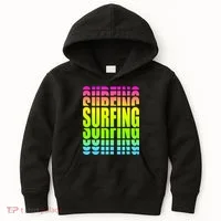 Retro Surfing Neon Kids Hoodie thumb 0