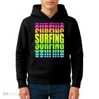 Retro Surfing Neon Kids Hoodie thumb 4