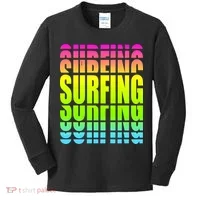 Retro Surfing Neon Kids Long Sleeve Shirt thumb 0