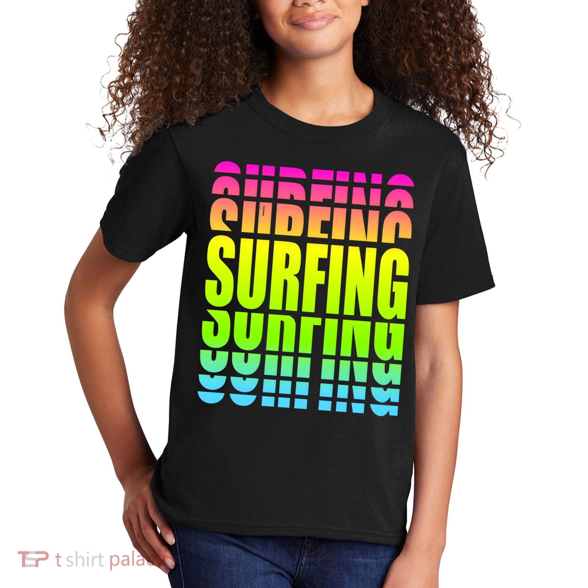 Retro Surfing Neon Kids T-Shirt