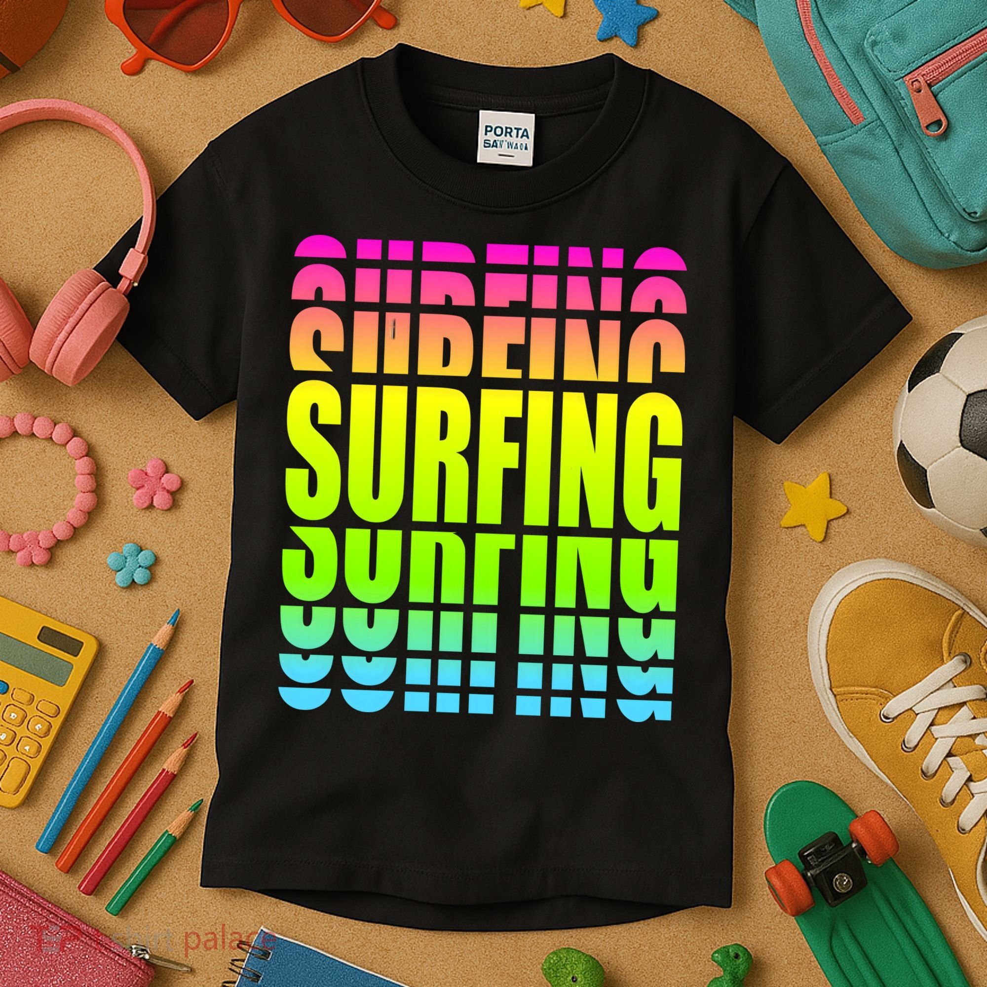 Retro Surfing Neon Kids T-Shirt