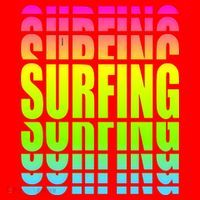 Retro Surfing Neon Santa Hat thumb 1
