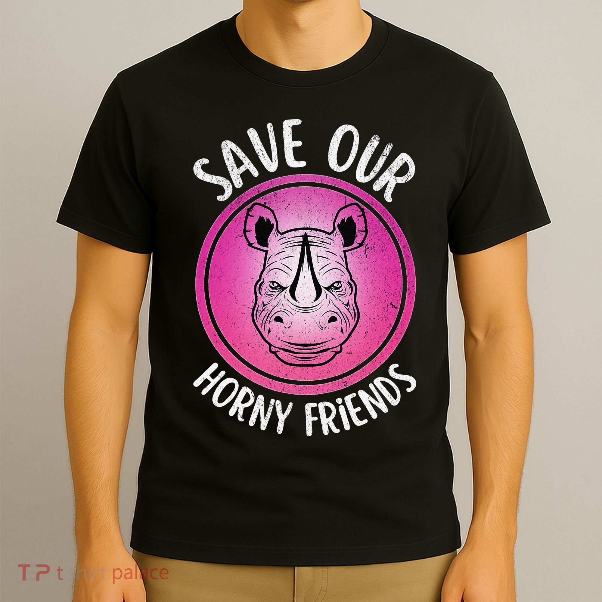 Rhino Save Our Horny Friends Funny Rhinoceros T-Shirt