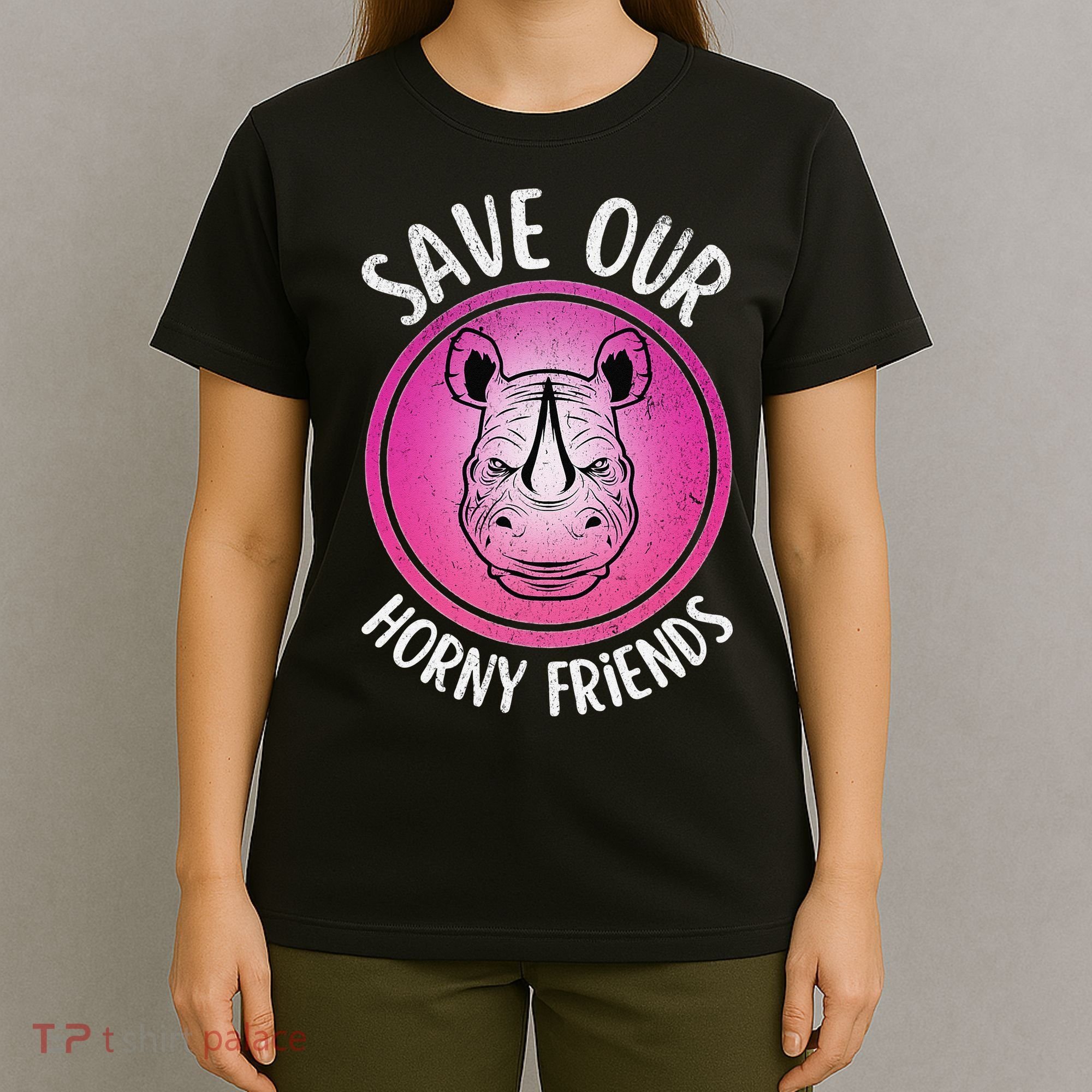 Rhino Save Our Horny Friends Funny Rhinoceros T-Shirt
