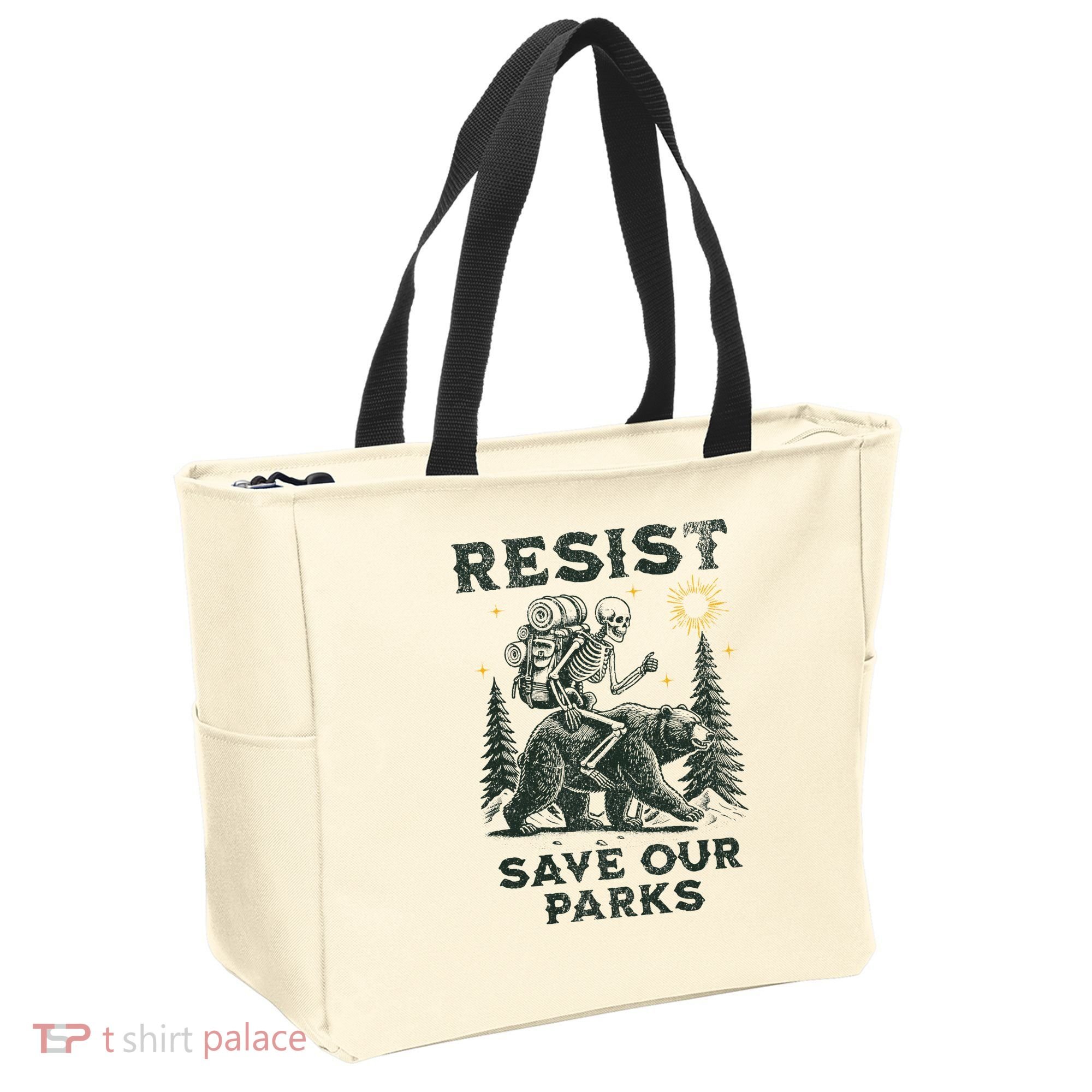 Resist Save Our Parks Alt US National Parks Bear Tote Bag