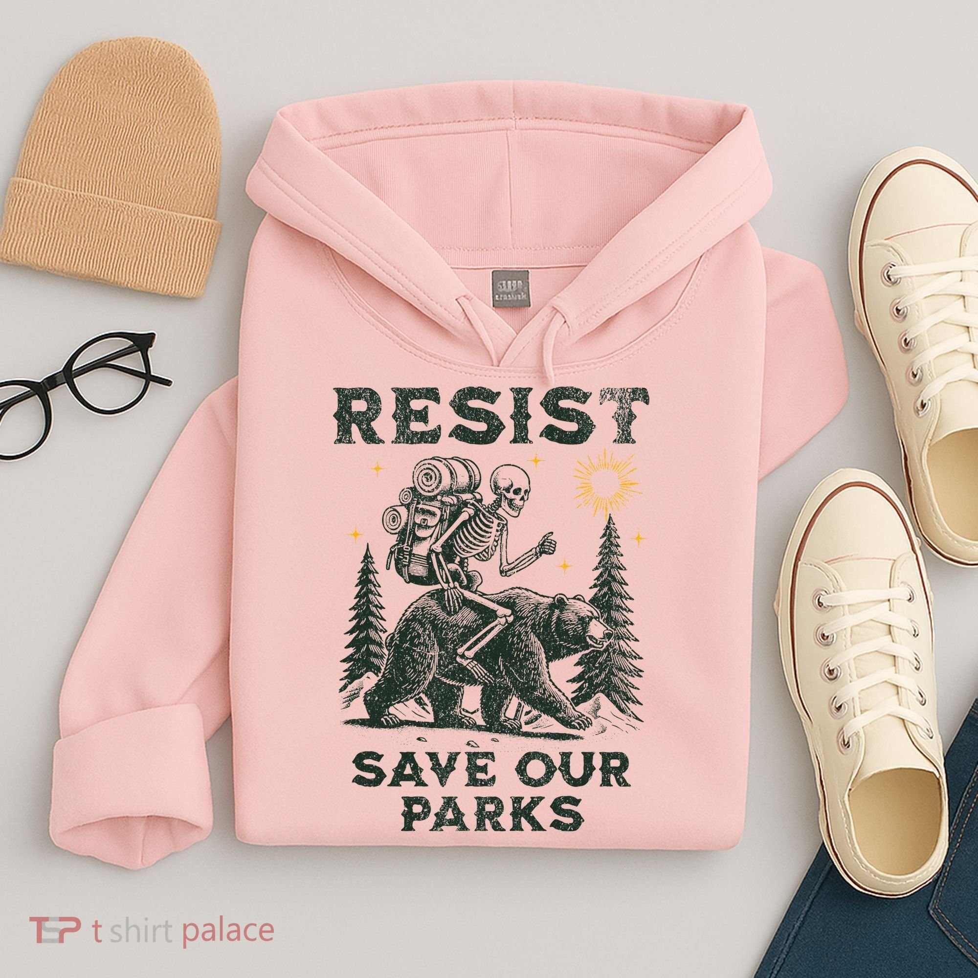 Resist Save Our Parks Alt US National Parks Bear Hoodie