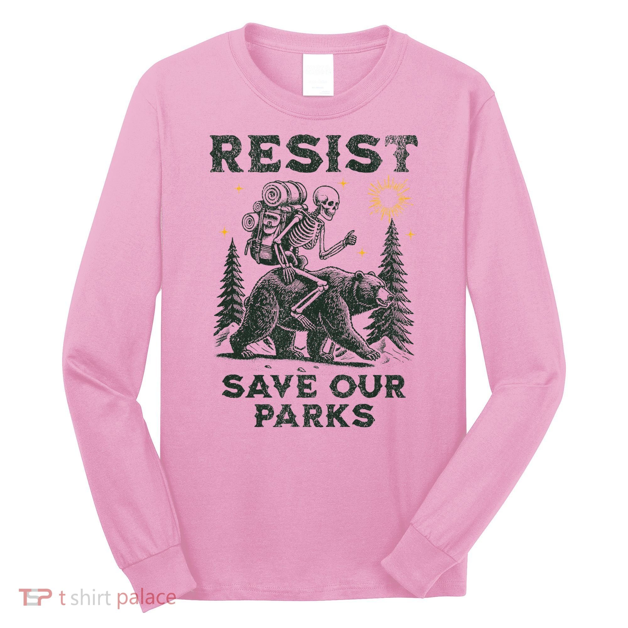 Resist Save Our Parks Alt US National Parks Bear Long Sleeve Shirt