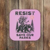 Resist Save Our Parks Alt US National Parks Bear Coaster thumb 0
