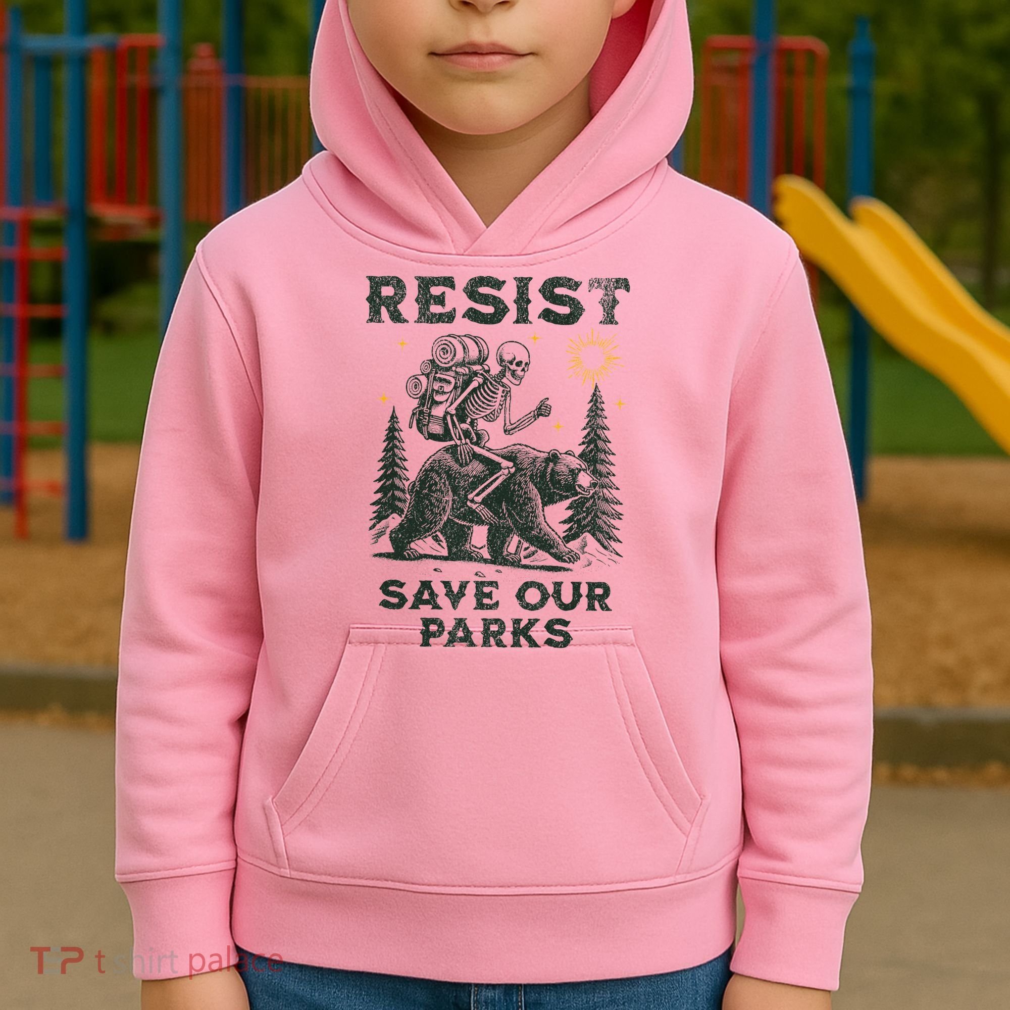 Resist Save Our Parks Alt US National Parks Bear Kids Hoodie