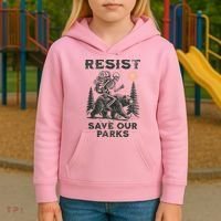 Resist Save Our Parks Alt US National Parks Bear Kids Hoodie thumb 3