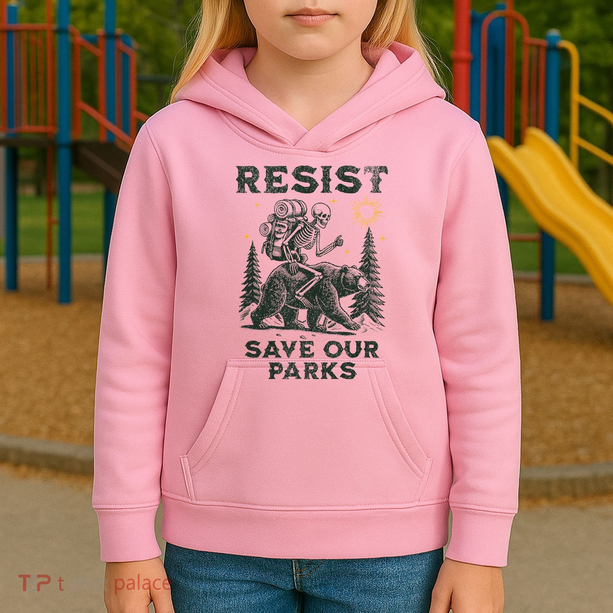 Resist Save Our Parks Alt US National Parks Bear Kids Hoodie