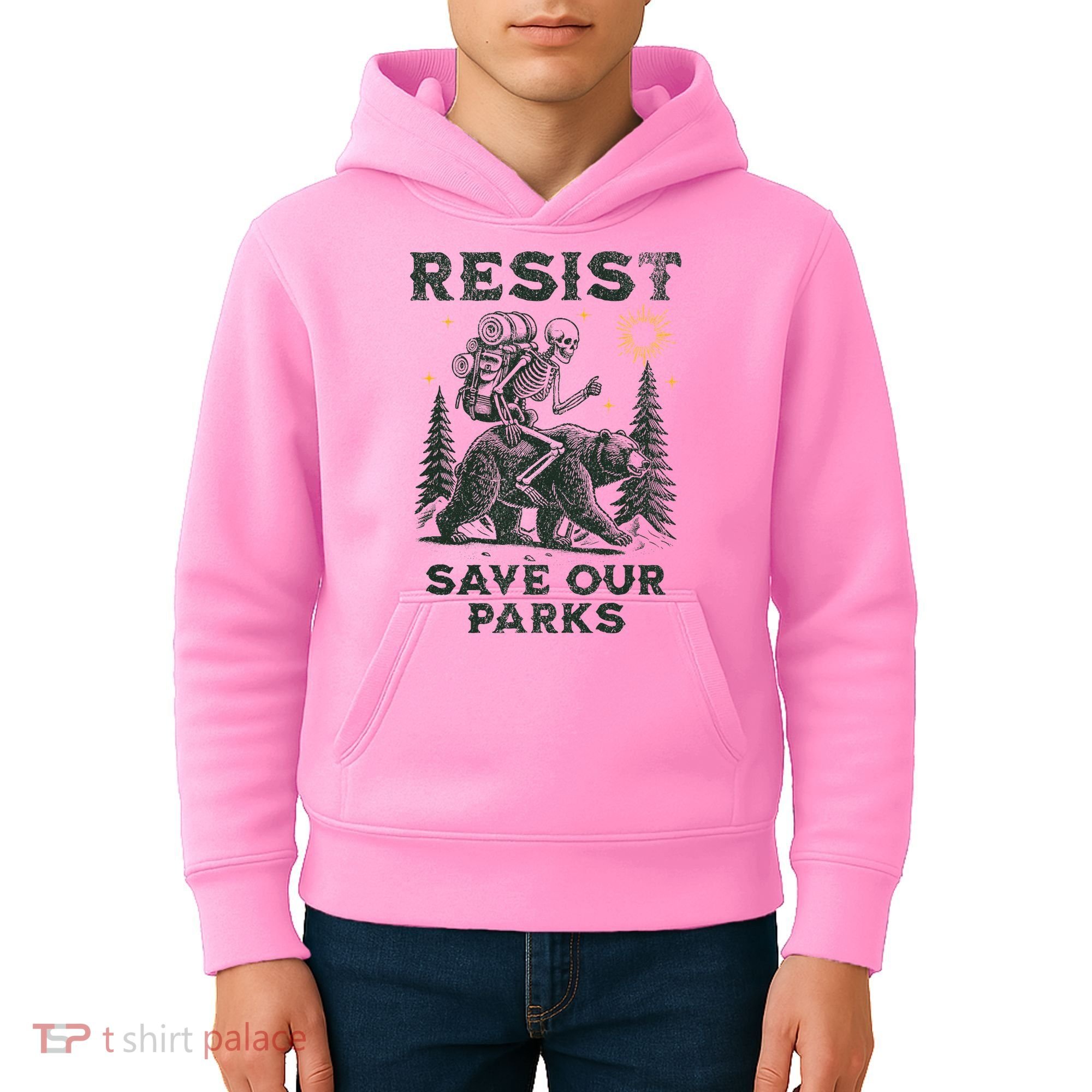Resist Save Our Parks Alt US National Parks Bear Kids Hoodie