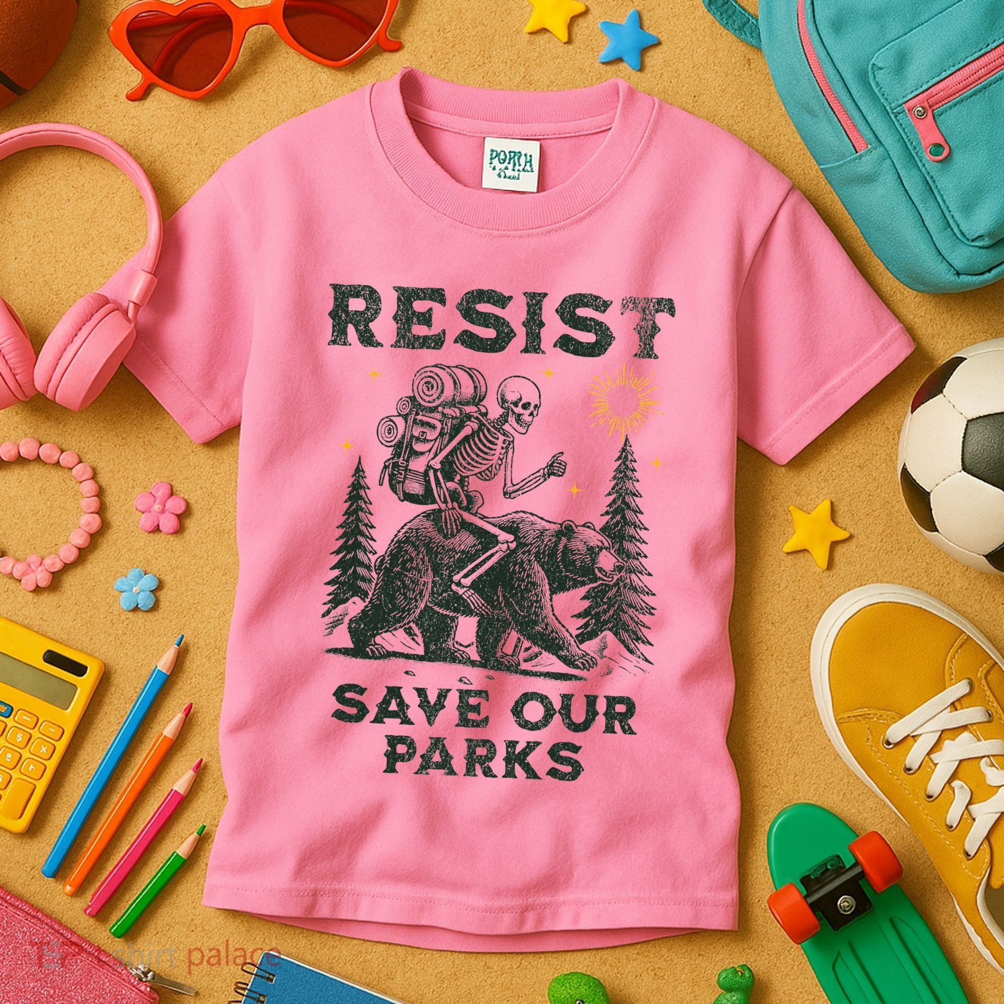 Resist Save Our Parks Alt US National Parks Bear Kids T-Shirt