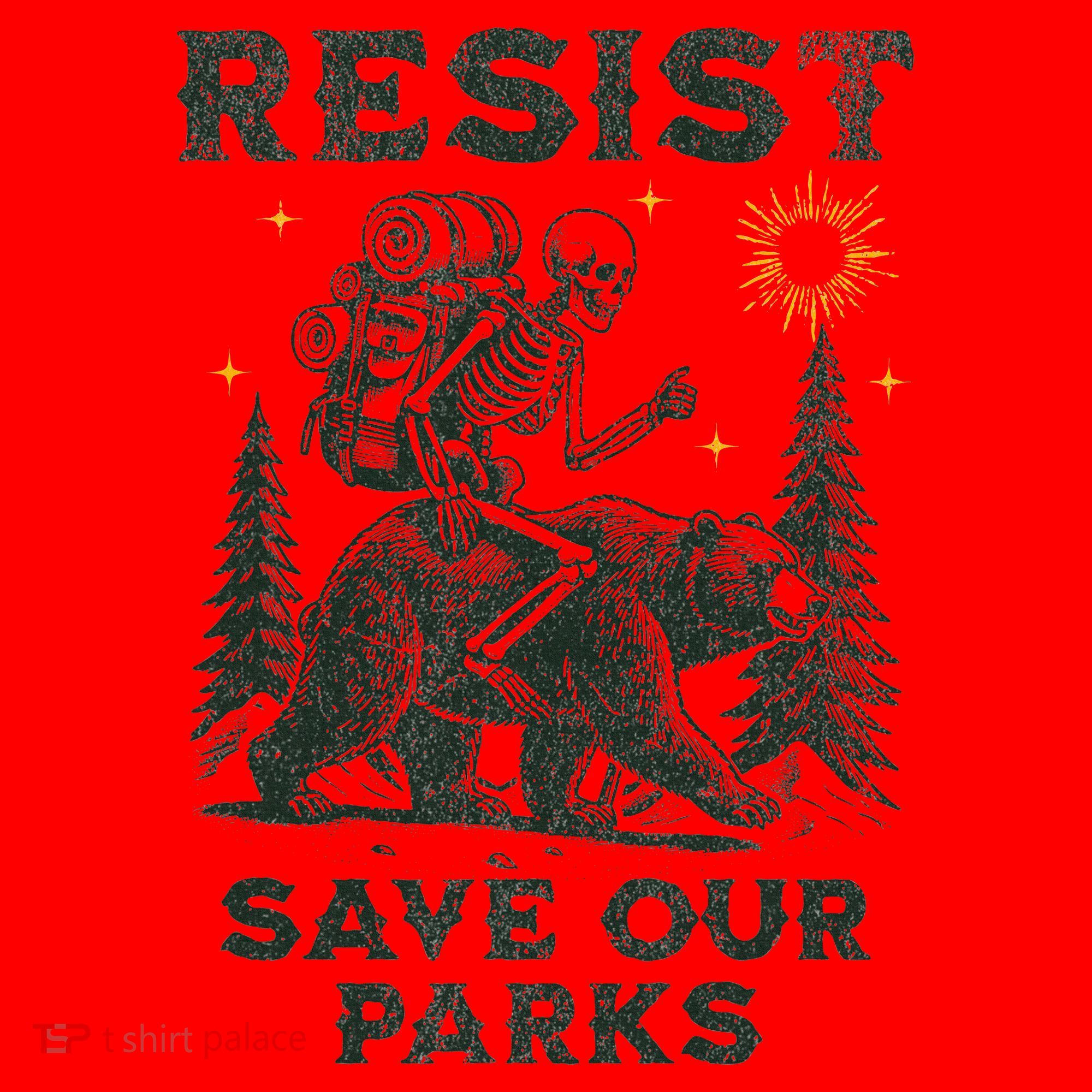 Resist Save Our Parks Alt US National Parks Bear Santa Hat