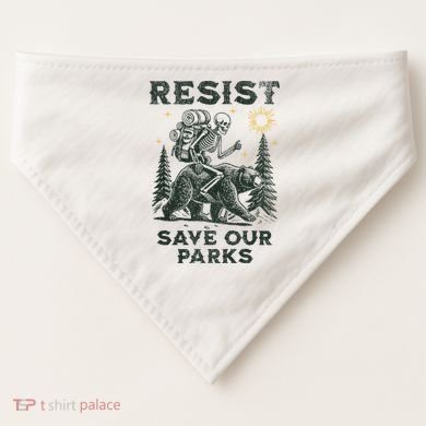 Resist Save Our Parks Alt US National Parks Bear USA-Made Doggie Bandana