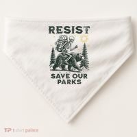 Resist Save Our Parks Alt US National Parks Bear USA-Made Doggie Bandana thumb 0