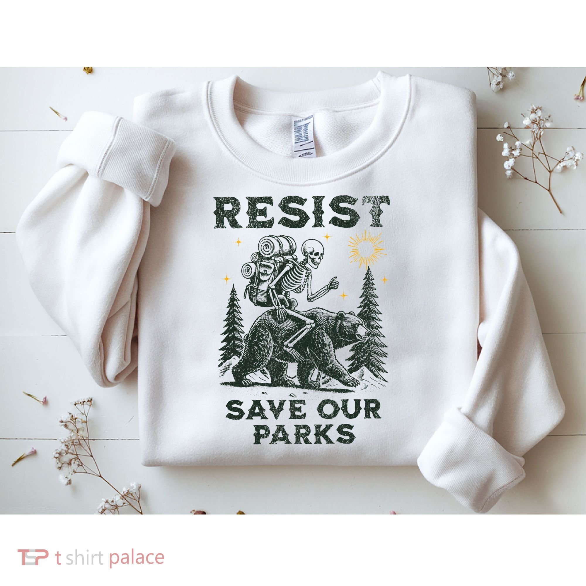 Resist Save Our Parks Alt US National Parks Bear Sweatshirt