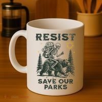 Resist Save Our Parks Alt US National Parks Bear Coffee Mug thumb 4