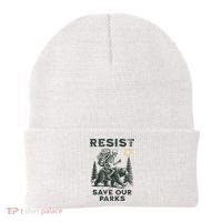 Resist Save Our Parks Alt US National Parks Bear Beanie thumb 0