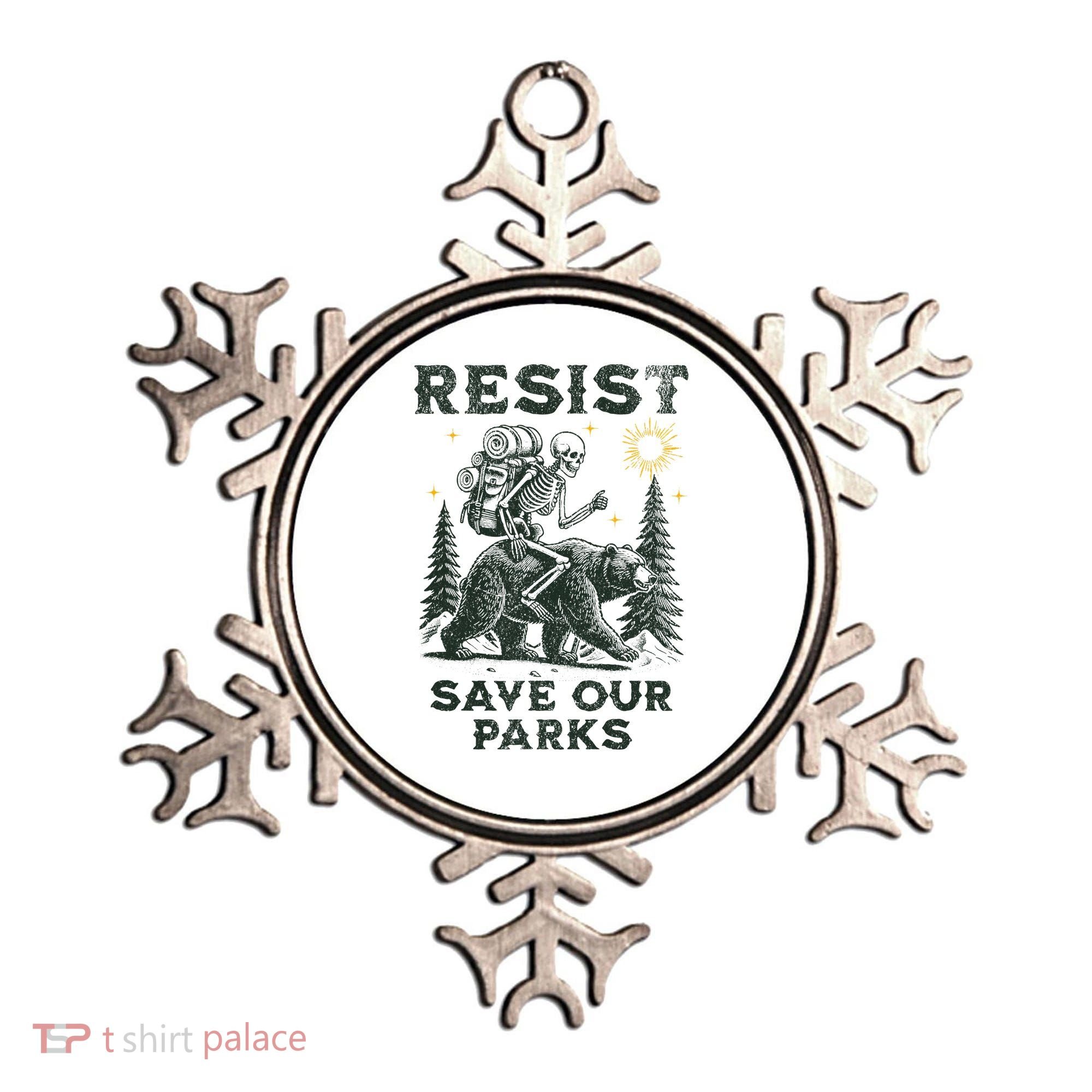Resist Save Our Parks Alt US National Parks Bear Ornament