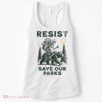 Resist Save Our Parks Alt US National Parks Bear Women's Tank Top thumb 0