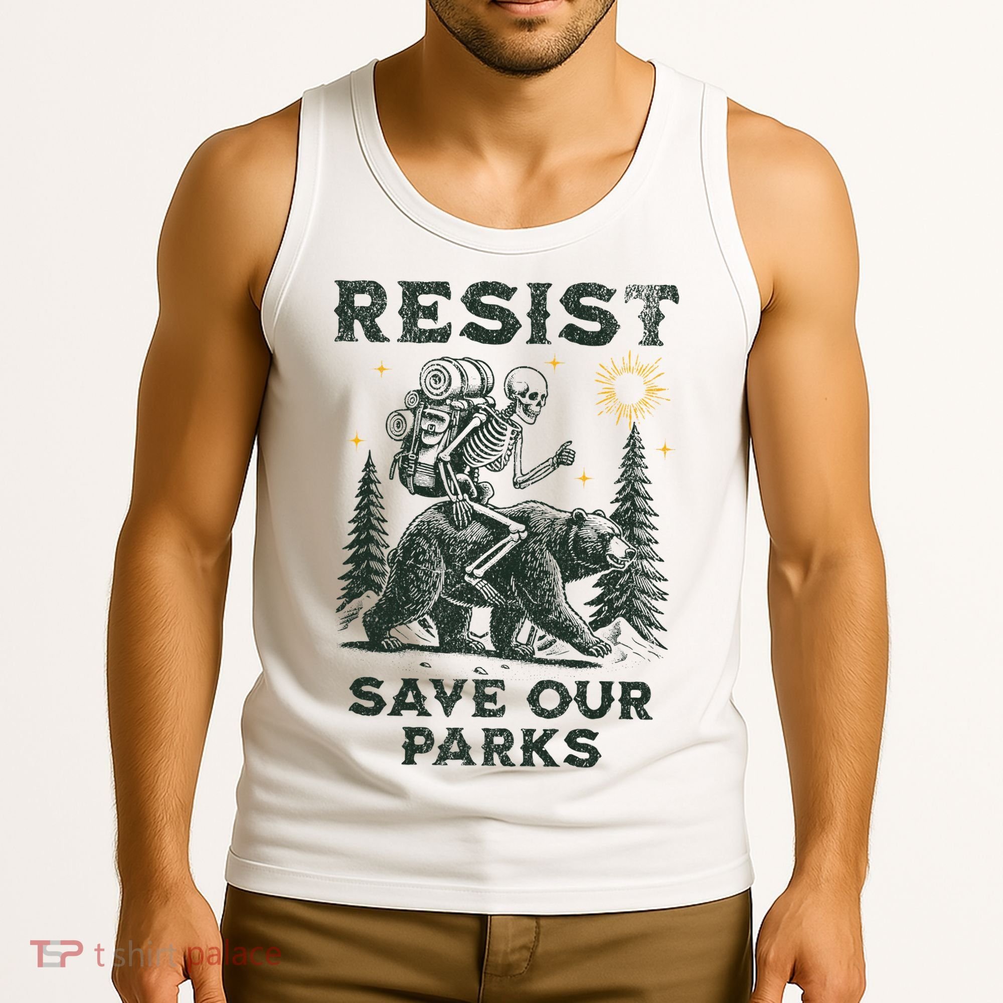 Resist Save Our Parks Alt US National Parks Bear Tank Top