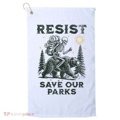 Resist Save Our Parks Alt US National Parks Bear Golf Towel