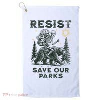 Resist Save Our Parks Alt US National Parks Bear Golf Towel thumb 0
