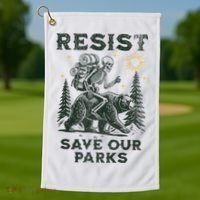Resist Save Our Parks Alt US National Parks Bear Golf Towel thumb 1