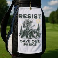 Resist Save Our Parks Alt US National Parks Bear Golf Towel thumb 2