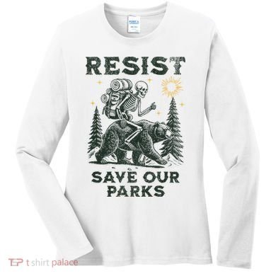 Resist Save Our Parks Alt US National Parks Bear Women's Long Sleeve Shirt