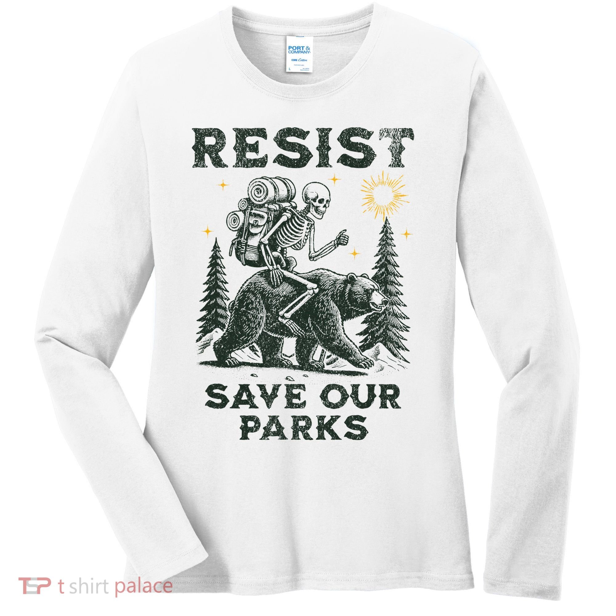 Resist Save Our Parks Alt US National Parks Bear Women's Long Sleeve Shirt