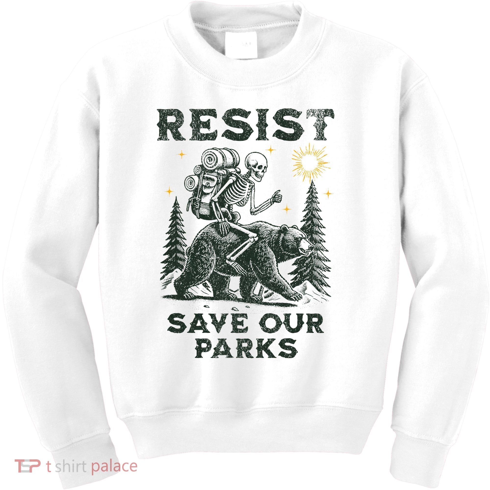 Resist Save Our Parks Alt US National Parks Bear Kids Sweatshirt