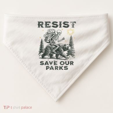 Resist Save Our Parks Alt Us National Parks Bear USA-Made Doggie Bandana