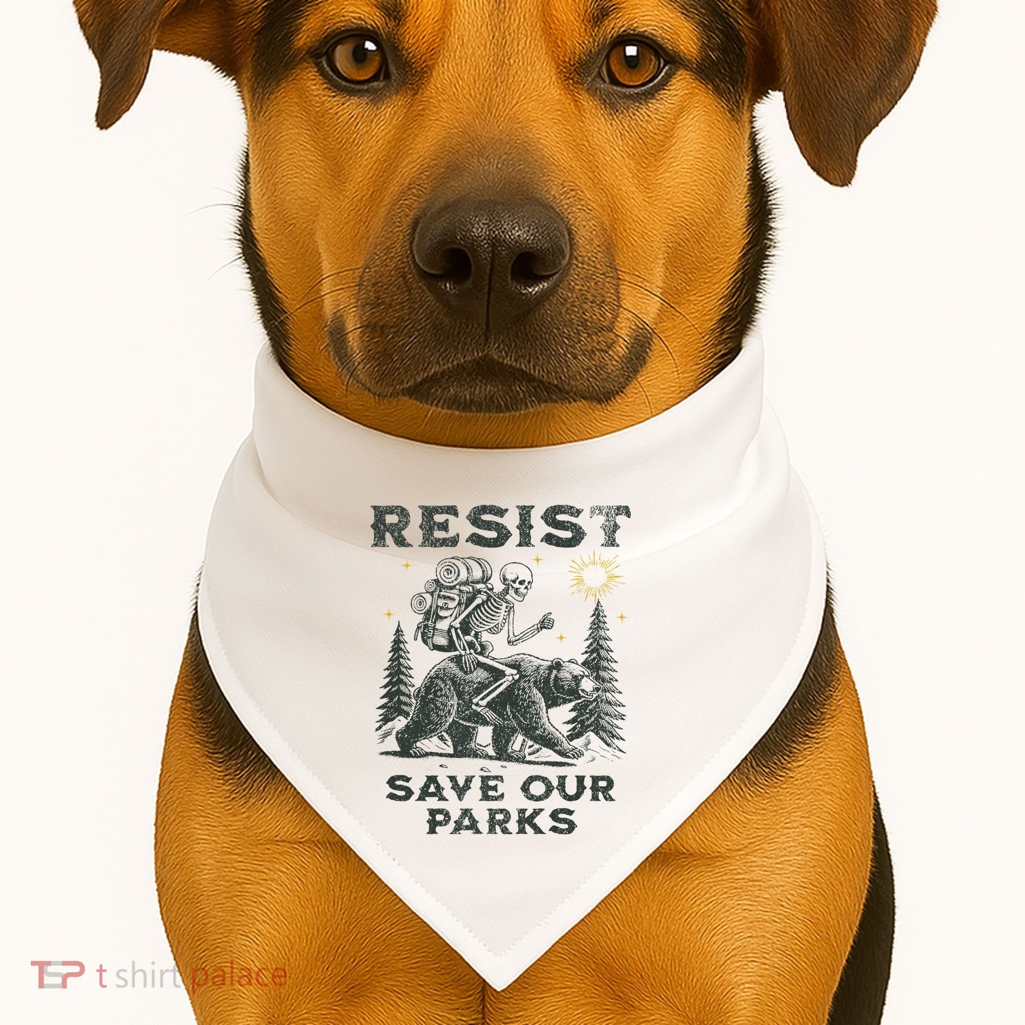 Resist Save Our Parks Alt Us National Parks Bear USA-Made Doggie Bandana
