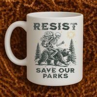 Resist Save Our Parks Alt Us National Parks Bear Coffee Mug thumb 2