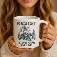 Resist Save Our Parks Alt Us National Parks Bear Coffee Mug thumb 3