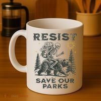 Resist Save Our Parks Alt Us National Parks Bear Coffee Mug thumb 4