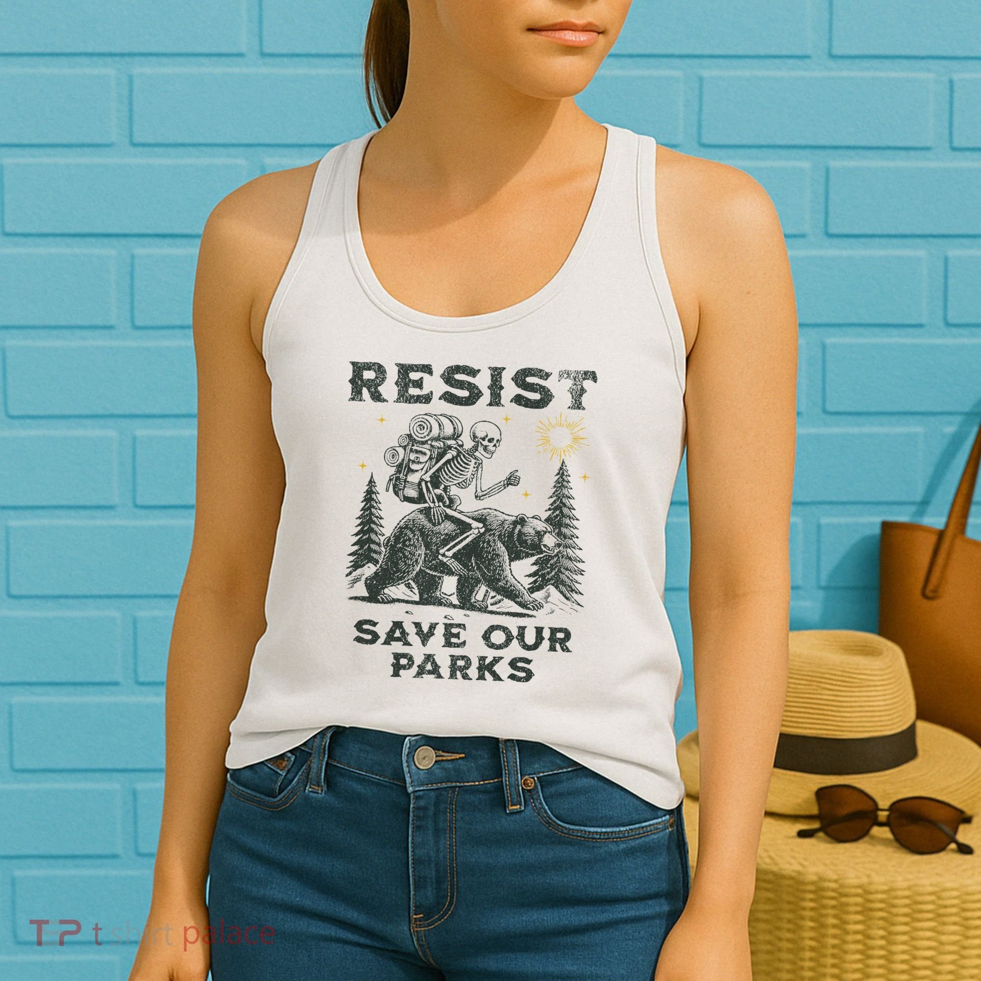 Resist Save Our Parks Alt Us National Parks Bear Women's Tank Top