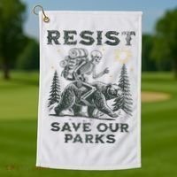 Resist Save Our Parks Alt Us National Parks Bear Golf Towel thumb 1