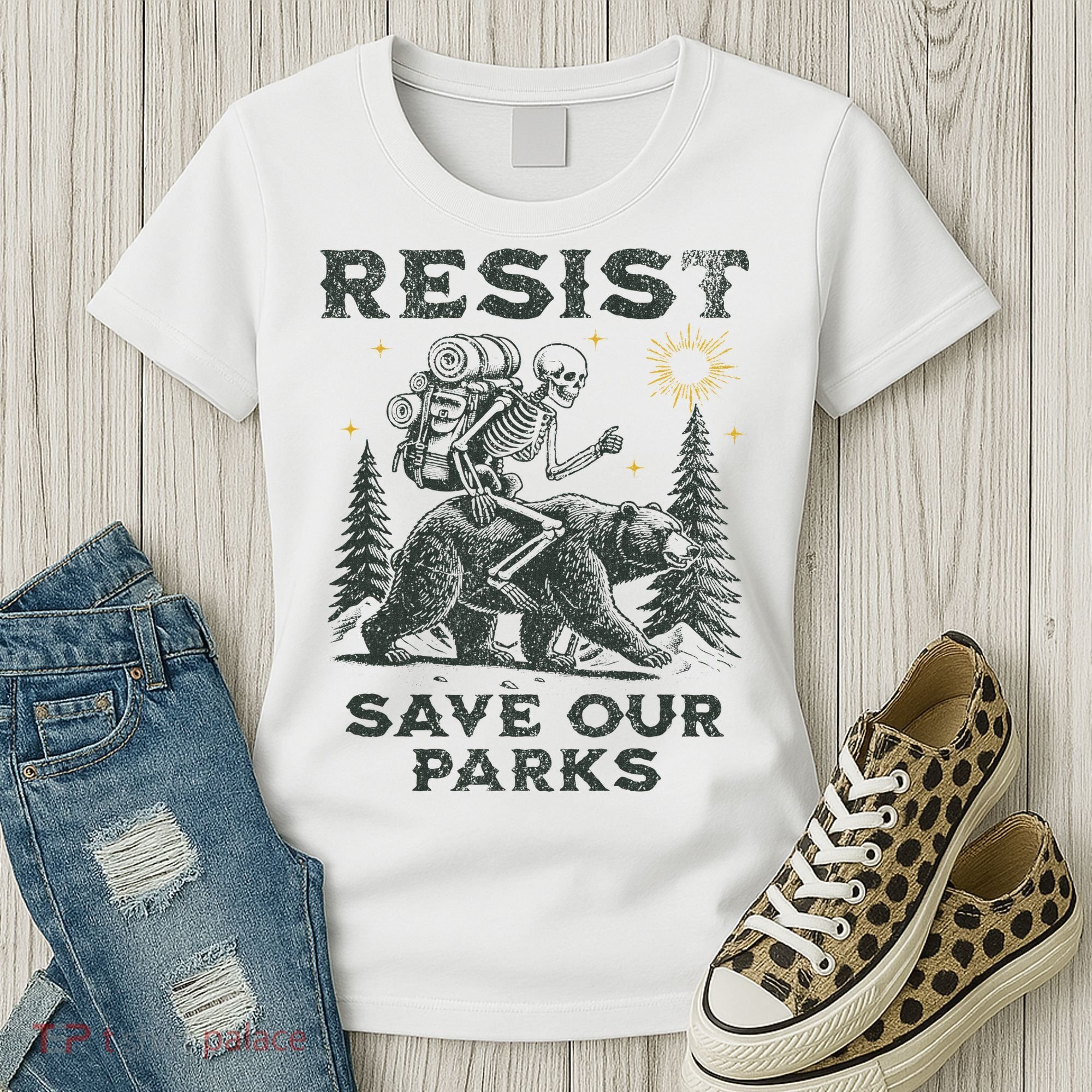 Resist Save Our Parks Alt Us National Parks Bear Women's T-Shirt