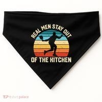Real Stay Out Of The Kitchen Funny Pickleball Retro Cute Gift USA-Made Doggie Bandana thumb 0
